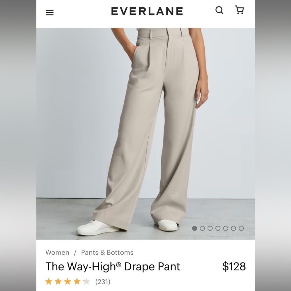 Everlane Way-High Drape Pant in Beige